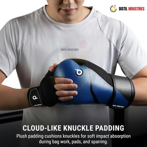 Premium Quality Leather Boxing Gloves with Adjustable Wrist <b>Strap</b> Customizable Logo and Color for Training - Product Image 5