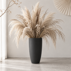White Matte Fiberglass Vase Shape Flower <b>Pot</b> Trio 48 39 <b>30cm</b> Wide Tall Tapered Indoor Outdoor Garden Decoration - Product Image 4