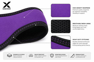 Custom Neoprene <b>Weight</b> <b>Lifting</b> <b>Belt</b> OEM ODM Adjustable Gym Back Support <b>Belt</b> for Powerlifting Fitness Training - Product Image 3