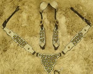 Cheetah Rhinestone cuero genuino Horse Tack Set ligero estacional equipo de equitación que incluye monturas occidentales - Product Image 3