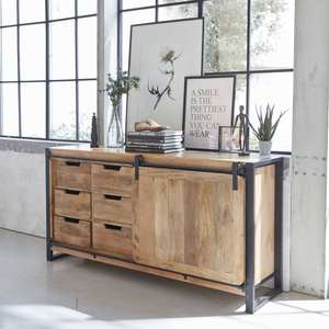 ตู้ข้างเตียงไม้มะม่วงสไตล์วันดานา สเตลลาร์ เครสต้า พร้อมบานเลื่อน - Product Image 1