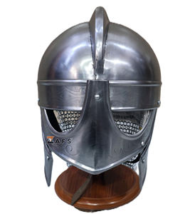 Armadura de Caballero Medieval, Casco Vikingo de Acero Suave con Malla de Acero, Acabado Pulido, Disfraz de Cosplay para Adultos, Reenactamiento Histórico - Product Image 1