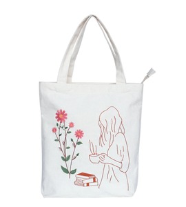 Sac fourre-tout à motif floral au design unique, sac à main écologique avec poignée en corde pour le shopping et les voyages, disponible en gros - Product Image 1