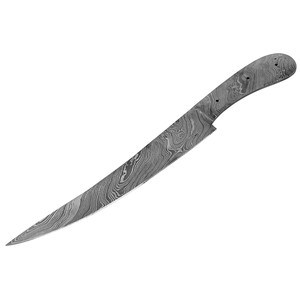 มีดเชฟเหล็กดามัสกัสแบบทำมือ เป็นมิตรกับสิ่งแวดล้อม ทนทาน ใช้ได้ทั้งมือซ้ายและขวา  ใบมีดแบบ Full Tang  ด้ามจับแบบยังไม่เสร็จสมบูรณ์  OEM - Product Image 1