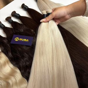 ผมต่อ RUSA Hair Trendy แบบเส้นใหญ่ ผมแท้เวียดนาม คุณภาพซุปเปอร์ดับเบิ้ลดรอน สีบลอนด์ ความยาวตามสั่ง - Product Image 3