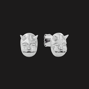 Luxury Moissanite Diamond 925 Silver Demon Face <b>Stud</b> <b>Earrings</b> Gothic Men Womens Statement Jewelry Gift Elegant Fashion Accessory - Product Image 2
