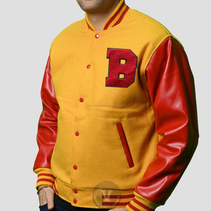 Custom logo Streetwear High Quality Chenille Embroidery Winter Wool Letterman Varsity <b>Jacket</b> for Men Athelatic Gold & <b>Red</b> - Product Image 5