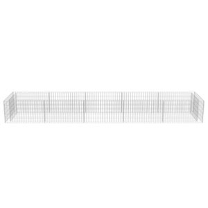 Jardinière surélevée en gabion en acier galvanisé argenté 177,2 x 35,4 x 19,7 po – Pots et jardinières - Product Image 5