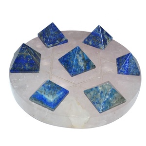 Pirámide de lapislázuli, con Base de cristal, 7 lapislázuli con cristal, compra de David Star 7 - Product Image 1