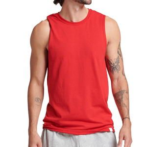 Débardeur de sport pour homme en polyester/coton, sans manches, respirant, séchage rapide, uni, écologique, style vintage - Product Image 1