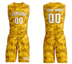 Conjunto de Uniforme de Baloncesto Personalizado con Camuflaje Rojo, Sin Mangas, Cuello en V, Malla Transpirable, 100% Poliéster, Unisex, para Adultos, Todas las Temporadas, Sublimado - Product Image 3
