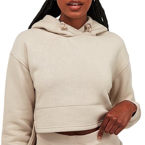 Sudadera con Capucha Corta Personalizada con Logotipo para Mujer, Sudadera con Capucha Deportiva de Manga Larga con Cordón, Sudadera Corta de Forro Polar Cálida para Mujer 2026 - Product Image 3