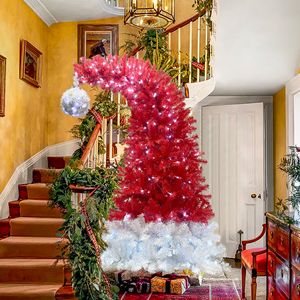 Albero di Natale Artificiale Fraser Fir Pieghevole da 1,8 m con Coni da 3 cm, Decorazione Natalizia Stile Cappello di Babbo Natale - Product Image 3