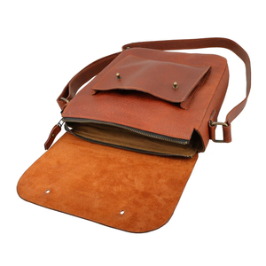 Bolso Bandolera de Cuero Marrón para Mujer, Estilo Vintage, con Solapa, de Alta Calidad, Venta al Por Mayor - Product Image 3