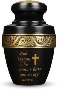 Urnes funéraires pour enfants en métal noir Art Déco 5 pouces - Product Image 3