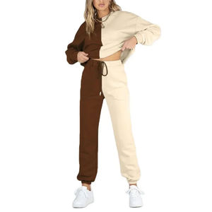 Puff Printing Custom 2 <b>Piece</b> Hoodie Jogger <b>Set</b> Elegant Casual Tracksuit Women USA Size Pullover Drawstring Hoodie 100% Cotton - Product Image 2