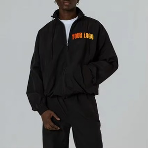 OEM Wholesale Custom Logo Drawstring Winter Printed Cotton Streetwear Solid Windbreaker Set <b>Tracksuit</b> <b>Waterproof</b> Baggy Running - Product Image 2