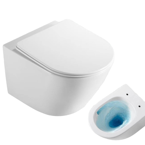 Ce được phê duyệt hiện đại được thiết kế tường treo ngồi xổm nhà vệ sinh dual-tuôn ra gốm <span class=keywords><strong>WC</strong></span> với bát vuông P-trap mảnh duy nhất cấu trúc - Product Image 2