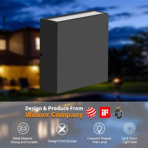 Lámpara de Pared Exterior Impermeable 19802, Farol de Porche con Iluminación Superior e Inferior, Lámparas de Pared Exteriores - Product Image 5