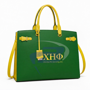 Sac à main pour femme en cuir PU de qualité supérieure Chi Eta Phi CEPhi Sorority, sac à bandoulière pour le travail, sac à main pour ordinateur portable, personnalisable avec n'importe quel logo - Product Image 1