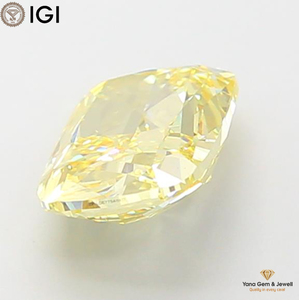 Diamant de laboratoire CVD, clarté VS1, couleur jaune vif fantaisie, certifié IGI, 1,50 carat, taille coussin, pour pendentif de beauté classique - Product Image 3