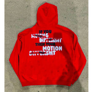 เสื้อฮู้ดผ้าคอตตอนขนาดใหญ่ขนาดใหญ่พิมพ์ลายกรดซีดจางมีซิปรูดแห้งเร็วงานตามสั่งสำหรับฤดูหนาวของผู้ชาย - Product Image 2