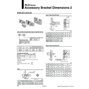 Joint de YA-08 pneumatique SMC et support de montage Pièces pneumatiques - Product Image 1