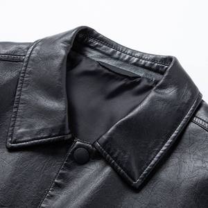 <b>Mens</b> High Quality Casual <b>Leather</b> Jacket Spring Autumn Windproof Light <b>Long</b> Sleeve Winter Jacket OEM Custom Biker <b>Coat</b> - Product Image 3