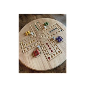 Juego de Mesa Ludo de Madera Maciza Hecho a Mano con Canicas de Vidrio y Dados, Juego de Mesa Familiar de Lujo para Adultos - Product Image 3