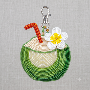 Vintage Seed Beads Beaded Embroidery <b>Keychain</b> Handmade Decorative Gift Modern Seed Beads Beaded Embroidery <b>Keychain</b> <b>Custom</b> - Product Image 2