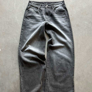 High Quality Custom Men's Baggy Denim Pants Loose Fit Vintage Distressed Oversized Wash <b>Jeans</b> Streetwear 100% Cotton Heavyweight - Product Image 5