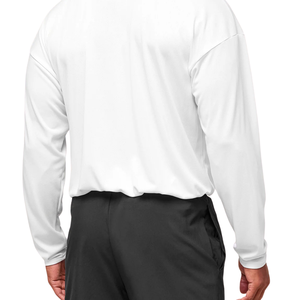 T-shirt à manches longues surdimensionné pour homme, blanc, coupe décontractée, léger, respirant, pour la salle de sport, l'entraînement, le sport et les occasions décontractées - Product Image 6