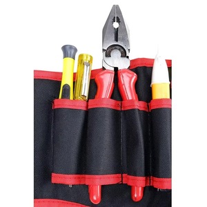 Black <b>Red</b> Tool <b>Belt</b> With Multiple Pockets For Wrench Screwdriver Pliers And Hex Keys Organized Storage For Mechanics - Product Image 3