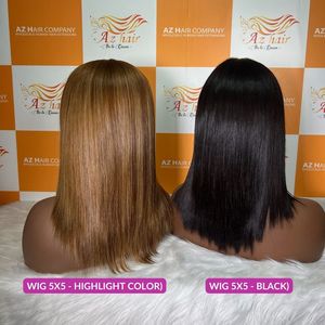 Meilleure vente perruque de cheveux vierges droites en os avec pour fermeture à lacet suisse mise en évidence de piano noir naturel soyeux droite partie centrale - Product Image 3