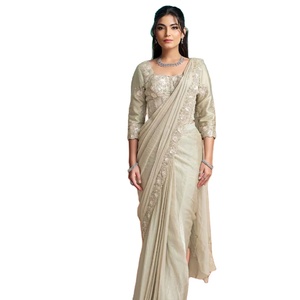 Sari Tradicional Ember Grace, Sin Arrugas, que Absorbe la Humedad, para Mujer, para Bodas y Fiestas - Product Image 1