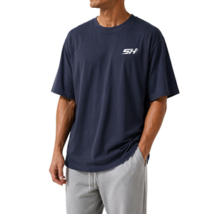 Camiseta Extra Grande para Hombre, Corte Holgado, Informal, Estilo Urbano, Mezcla de Algodón, Manga Corta, Tejido Transpirable, Cómoda y Elegante - Product Image 1