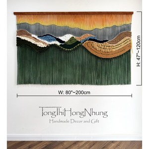 Tapiz Decorativo Rectangular con Paisaje Natural para Dormitorio, Arte Bohemio, Macramé, Decoración de Pared - Product Image 5