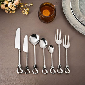 Couverts royaux or et argenterie ensemble de vaisselle 304 couverts en acier inoxydable couteaux et cuillères pour la cuisine - Product Image 6