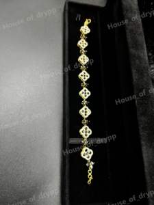 Pulsera de eslabones Silver Clover con diamantes de moissanita VVS negros, diseño floral, joyería de lujo para hombre y mujer. - Product Image 3