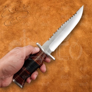 Cuchillo Bowie de Acero D2 SIZZCO Hecho a Mano Personalizado OEM, Cuchillo de Caza y Supervivencia al Aire Libre, Hoja Fija Táctica, Mango de Cuero, Regalo Ideal - Product Image 3