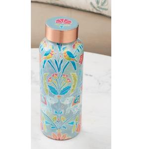 Bouteille d'eau en cuivre émaillé pour la santé humaine, idéale pour la décoration de table en hôtels et restaurants, avec bienfaits ayurvédiques. - Product Image 1