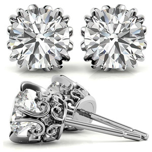 <b>Fine</b> Jewelry Lab Grown Round Cut Diamond <b>Earrings</b> <b>Stud</b> 18k Gold Classic Style Natural Diamond <b>Earrings</b> For Gift And Wedding's - Product Image 1