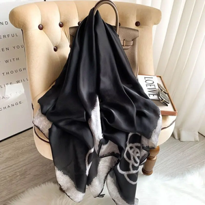 Luxury Design Long Silk Scarf Women Soft Smooth Scarves Head <b>Wrap</b> Hijab Outdoors Muffler Long <b>Shawl</b> Beach Towel Female 90*180cm - Product Image 2