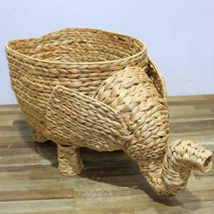Cesta de Almacenamiento de Mimbre Hecha a Mano con Forma de Elefante para Organizar Juguetes Infantiles, Cesta Decorativa Ecológica - Product Image 4