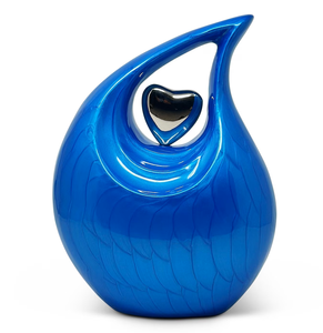 Urnas de Cremación para Adultos con Grabado de Lágrima Azul Antigua y Corazón, para Cenizas Funerarias, 200 Pulgadas Cúbicas, Ecológicas y Duraderas - Product Image 5