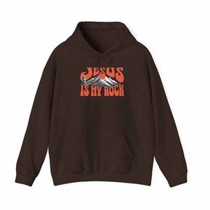 เสื้อสเวตเชิ้ตคอกลม Jesus Is My Rock สำหรับผู้ชาย ผู้หญิง และเยาวชน  พร้อมป้ายเชนีล  คำว่าพระเจ้าทรงอวยพร - Product Image 3