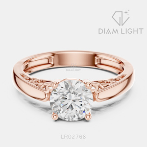 Bague de fiançailles en or blanc 14 carats avec diamant de laboratoire de 1,00 carat, couleur F+, clarté VS+, pavé rond, bague de fiançailles et de mariage certifiée IGI - Product Image 3