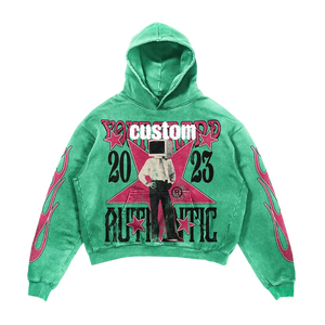 Nouvelle conception, survêtement unisexe de haute qualité 400 g/m², respirant, avec sweat à capuche imprimé sur mesure et pantalon évasé superposé - Product Image 2