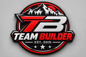 Patch en caoutchouc thermocollant 3D personnalisé avec logo TEAM BUILDER pour vêtements - Product Image 4