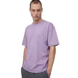 Venta al por mayor 100% algodón cuello redondo Hip Hop Premium ropa de calle de gran tamaño logotipo personalizado suelta ajuste liso camiseta en blanco para los hombres - Product Image 1